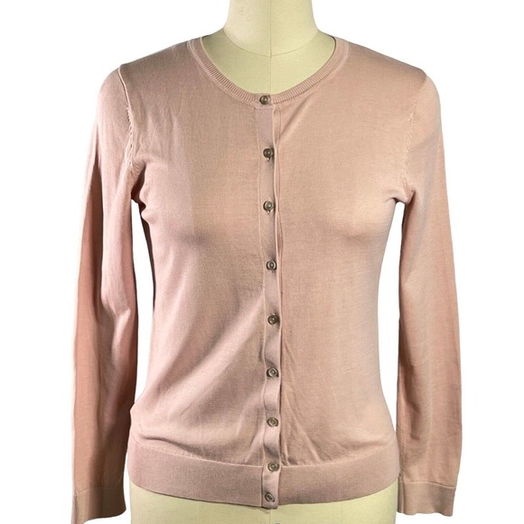 LOFT Sweaters - Ann Taylor Loft Cardigan Sweater Button Down Top Blouse, Peach Size M